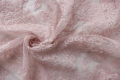 ткань розовое кружево Италия